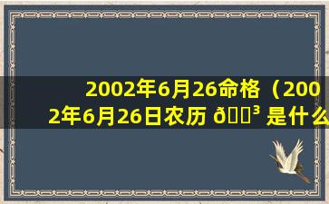 2002年6月26命格（2002年6月26日农历 🌳 是什么星座）